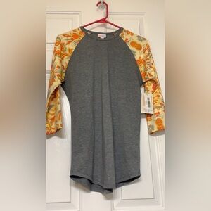 Gray and Orange Randy Top